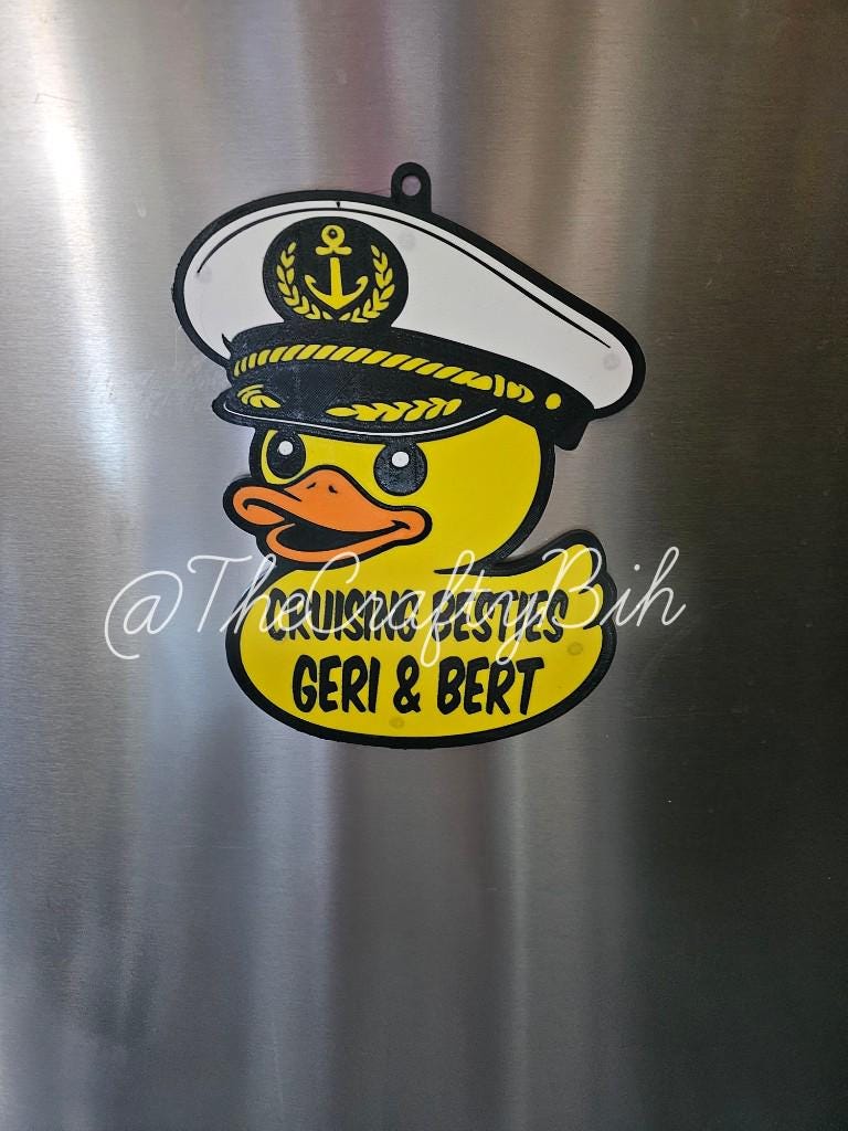Personalized Cruise Door Magnet – Captain Rubber Duck Door Sign – Custom Cruise Cabin Decor – Cruise Duck Magnet – Cruise Door Decoration