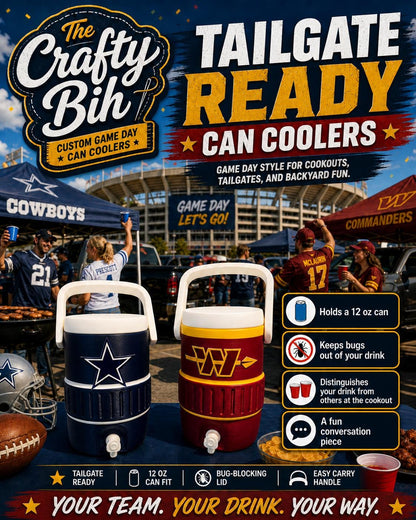 3D Printed 12 oz CAN HOLDER, Football Inspired Soda Can Holder, Tailgate Party Drink Holder, Sports Fan Gift (not a drinking cup) Novelty